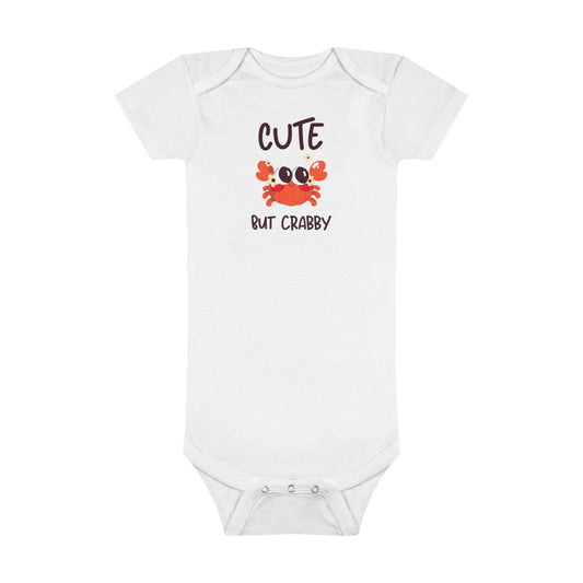 Cute but Crabby Baby Short Sleeve Onesie® | Beach Clothes for Baby | Vacation Outfit for Baby