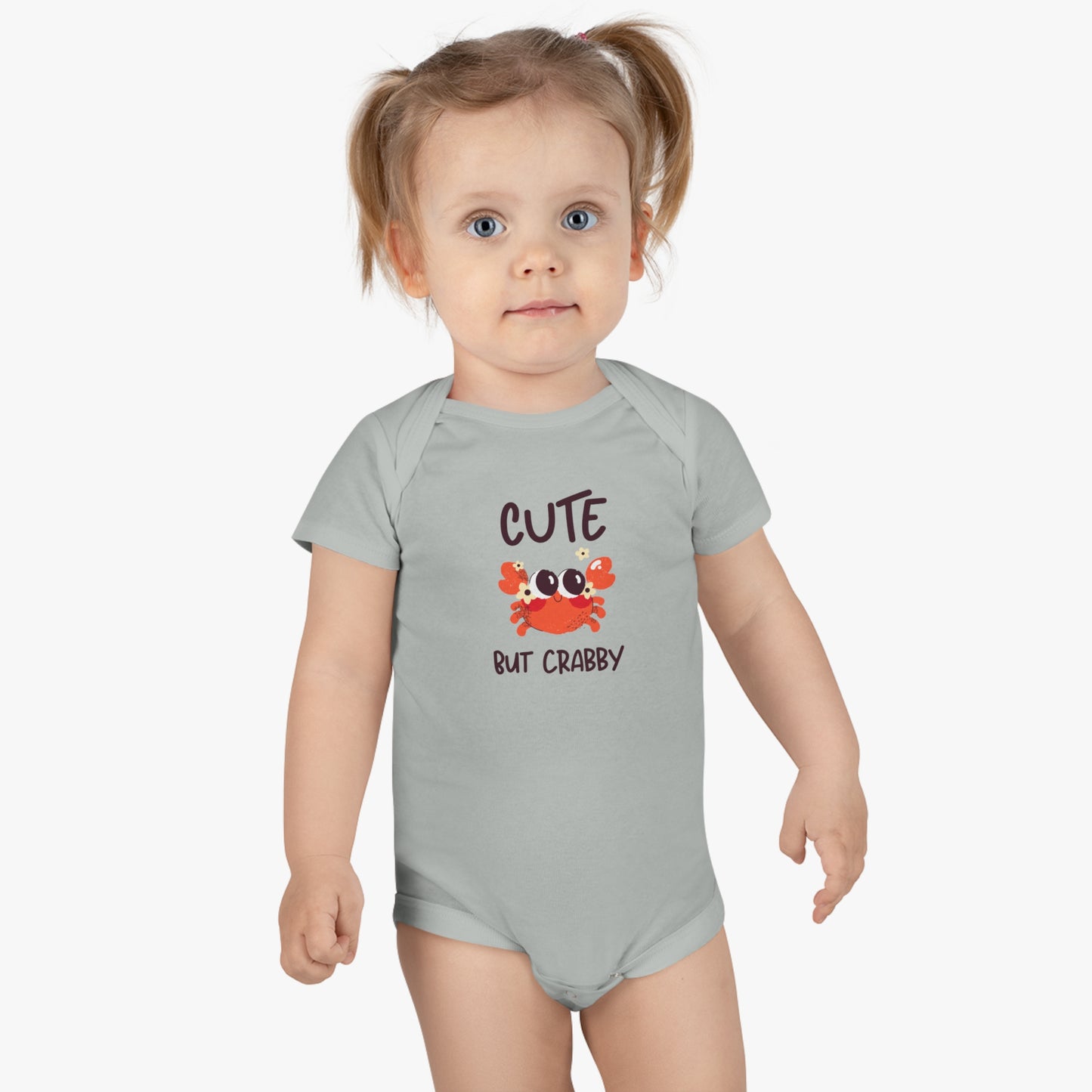 Cute but Crabby Baby Short Sleeve Onesie® | Beach Clothes for Baby | Vacation Outfit for Baby