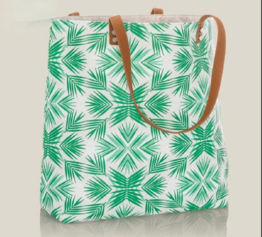 BUNDLE & SAVE - SUMMER SALE Thirty-One Around Town Tote & Wallet- Deco Palm Pebble