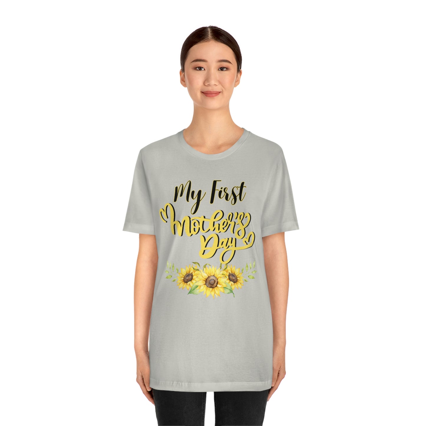 My first mother's day shirt, shirt for new mom, mothers day top, sunflower shirt