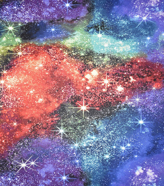 Fabric by the Yard Multi Color Galaxy Novelty Cotton Fabric
