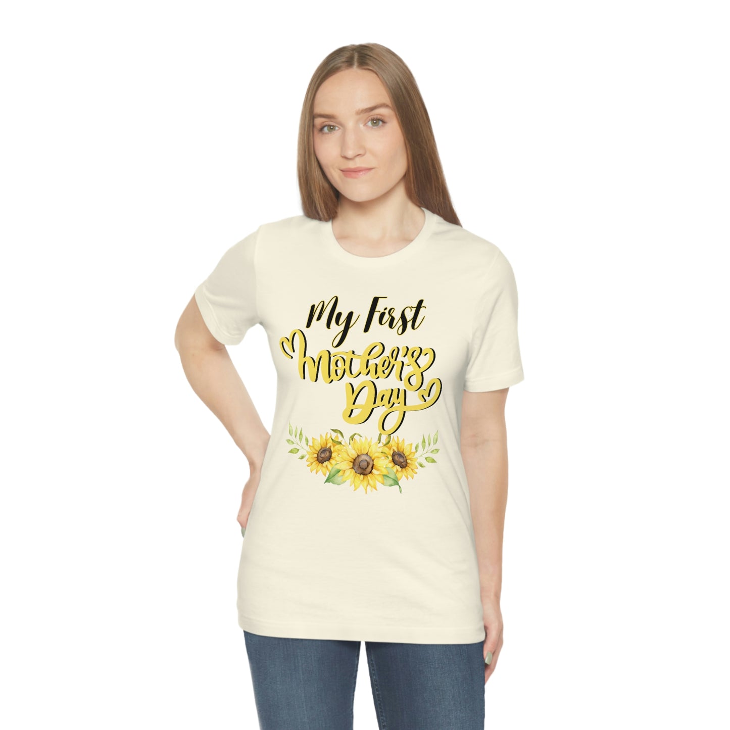 My first mother's day shirt, shirt for new mom, mothers day top, sunflower shirt