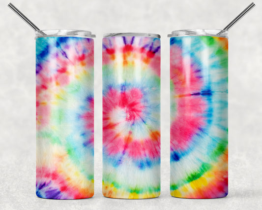 Bright Tie-Dye Tumbler, 20oz Tumblr, Hot or Cold Beverage Holder