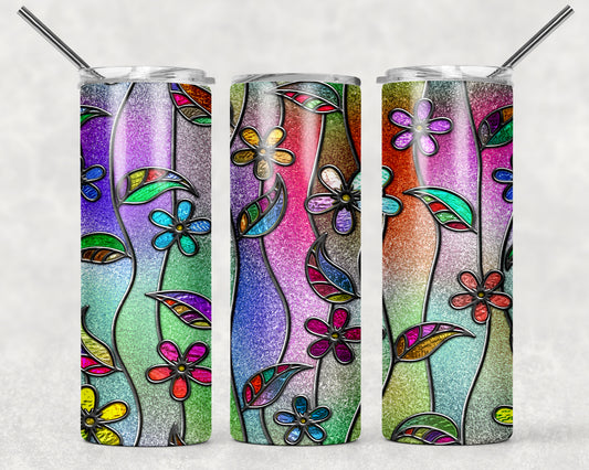 Stained Glass Style Tumbler, 20oz Tumblr, Hot or Cold Beverage Holder