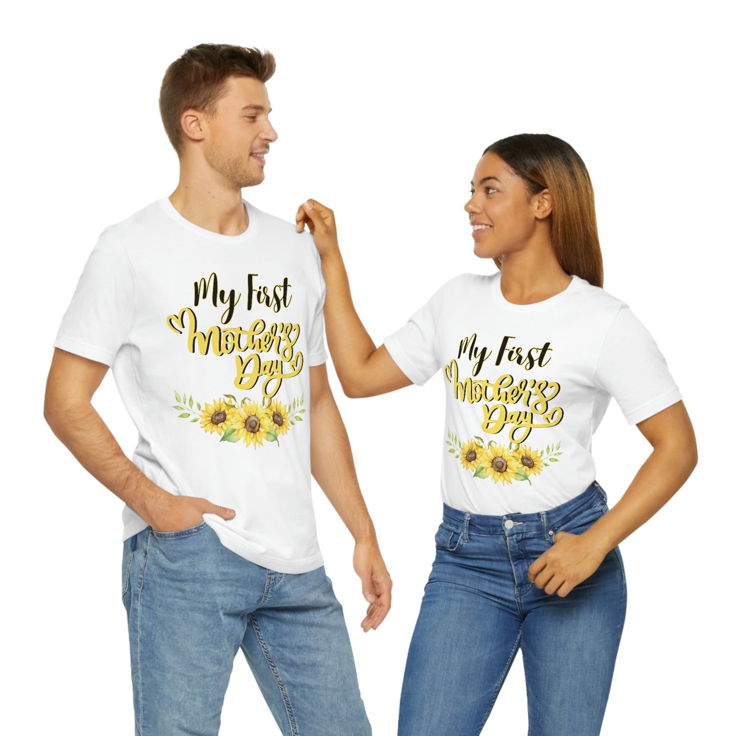 My first mother's day shirt, shirt for new mom, mothers day top, sunflower shirt