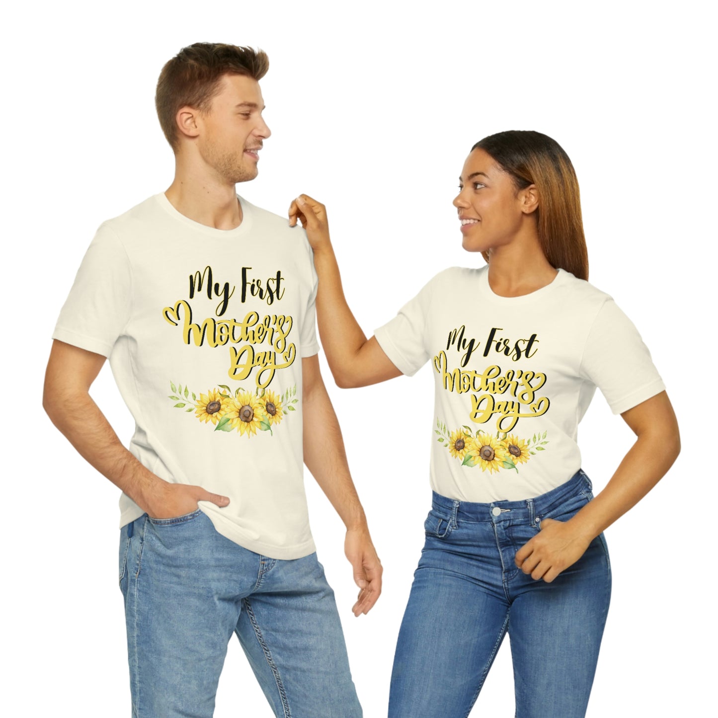 My first mother's day shirt, shirt for new mom, mothers day top, sunflower shirt