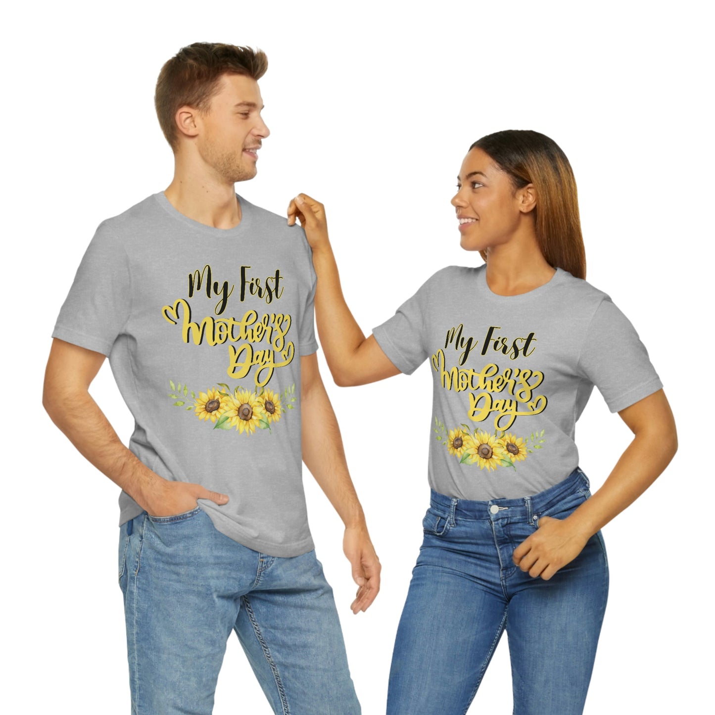 My first mother's day shirt, shirt for new mom, mothers day top, sunflower shirt