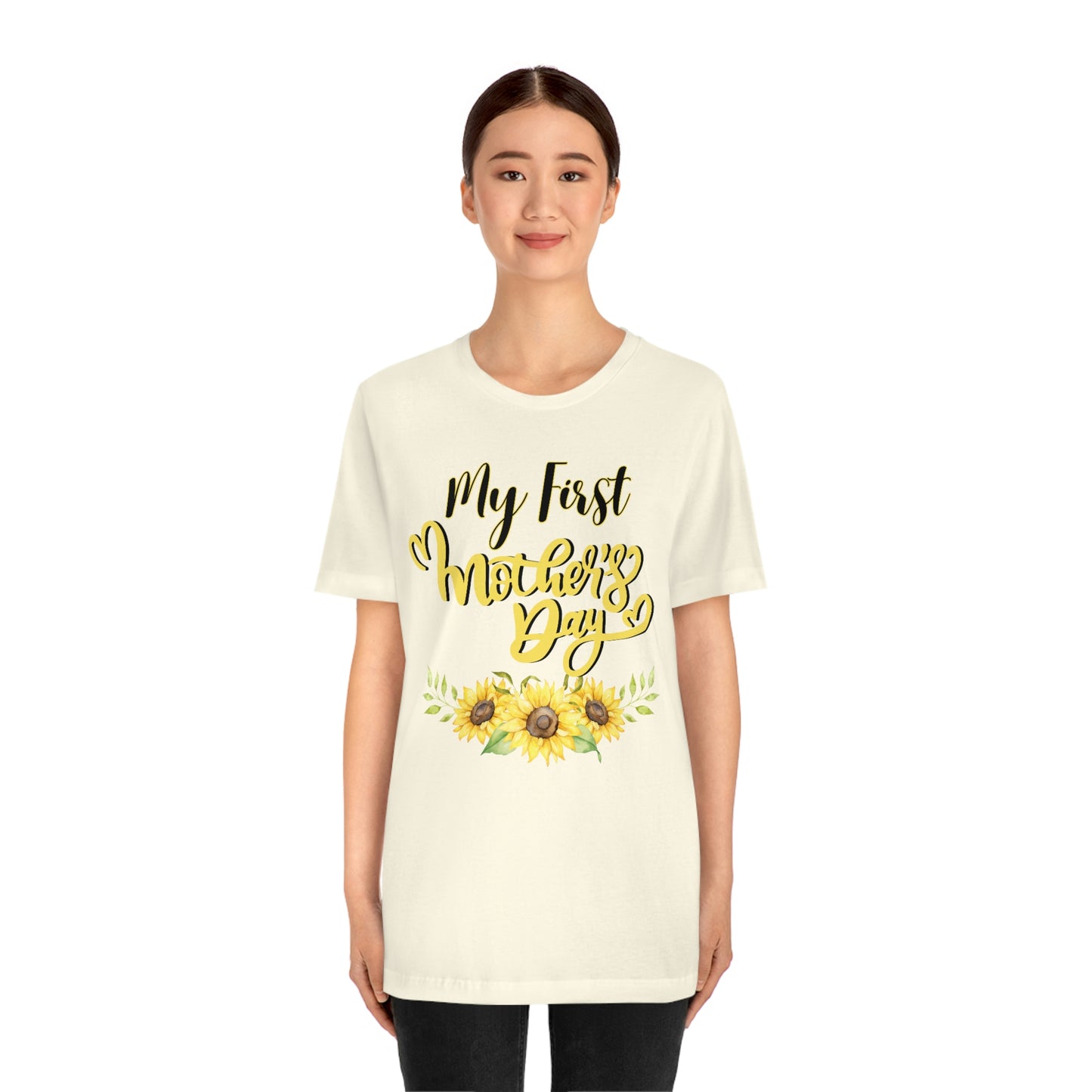My first mother's day shirt, shirt for new mom, mothers day top, sunflower shirt