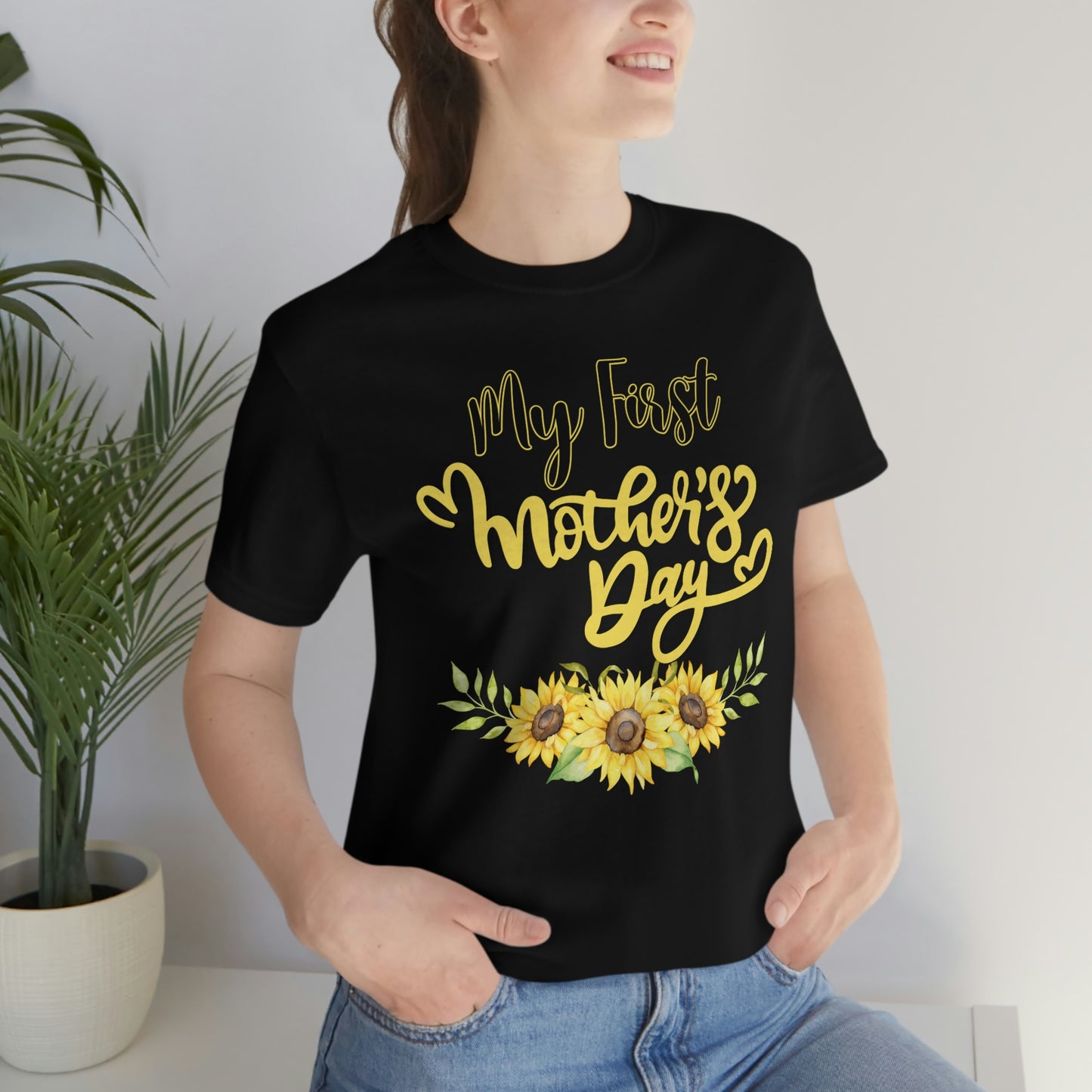 My first mother's day shirt, shirt for new mom, mothers day top, sunflower shirt