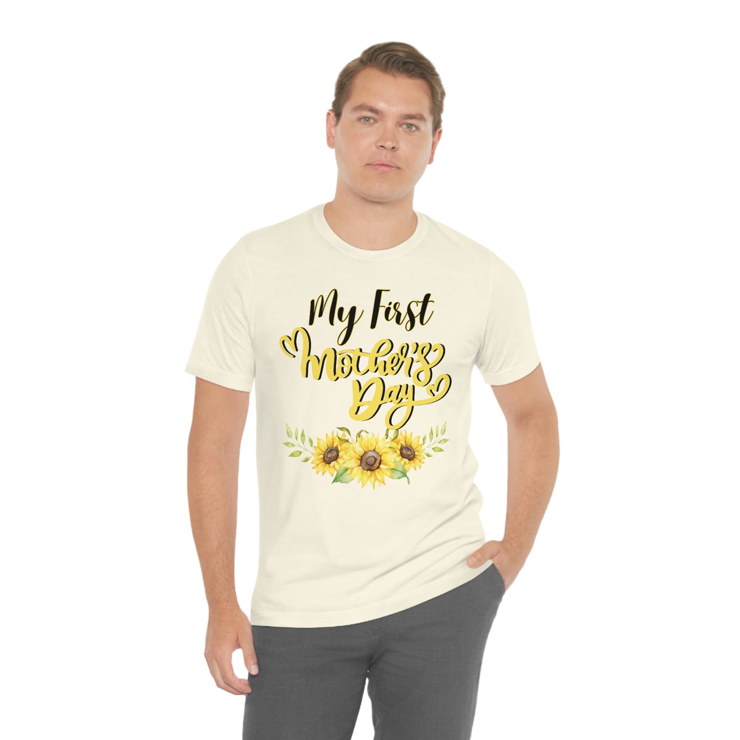 My first mother's day shirt, shirt for new mom, mothers day top, sunflower shirt
