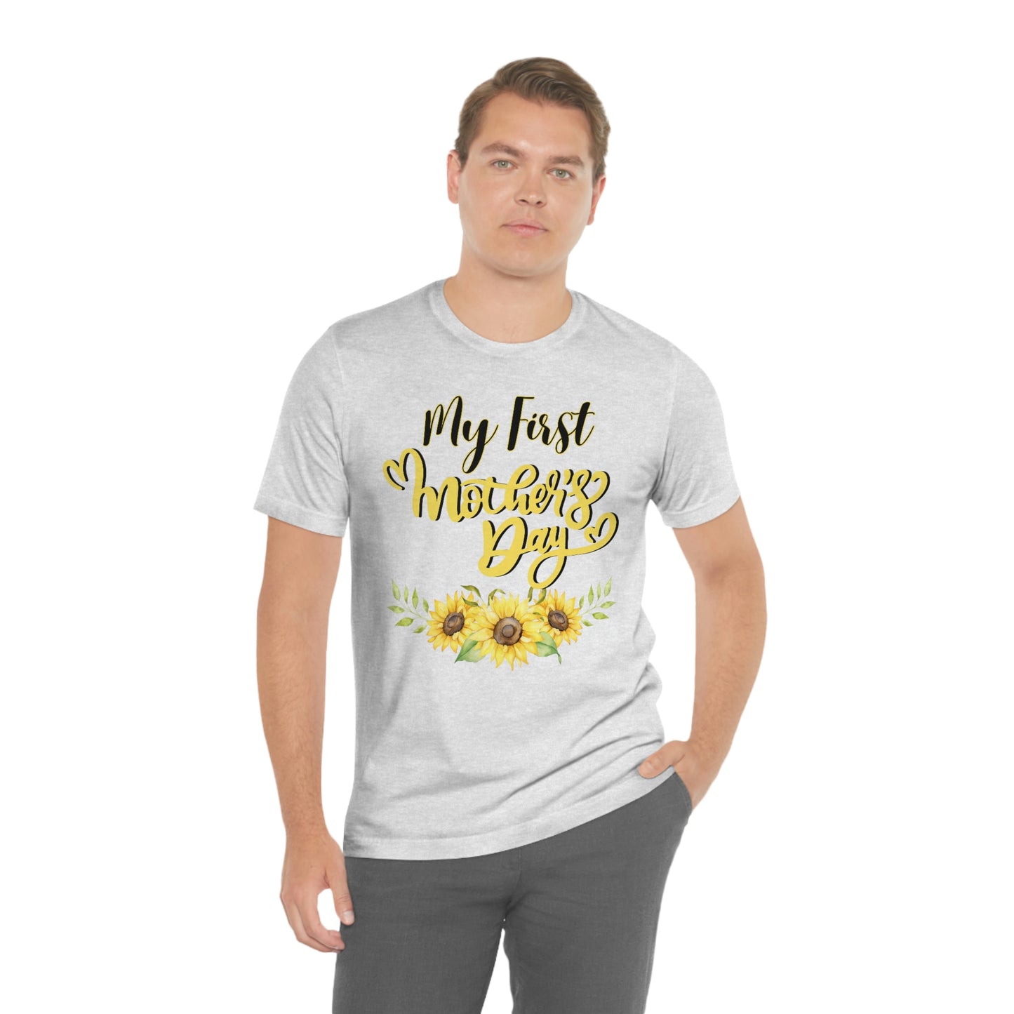 My first mother's day shirt, shirt for new mom, mothers day top, sunflower shirt