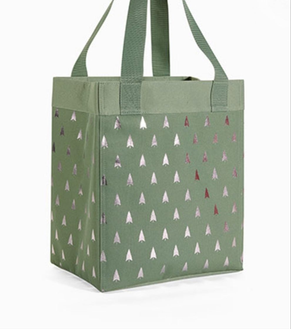 Thirty One Essential Storage Tote Metallic Festive Forest Rose