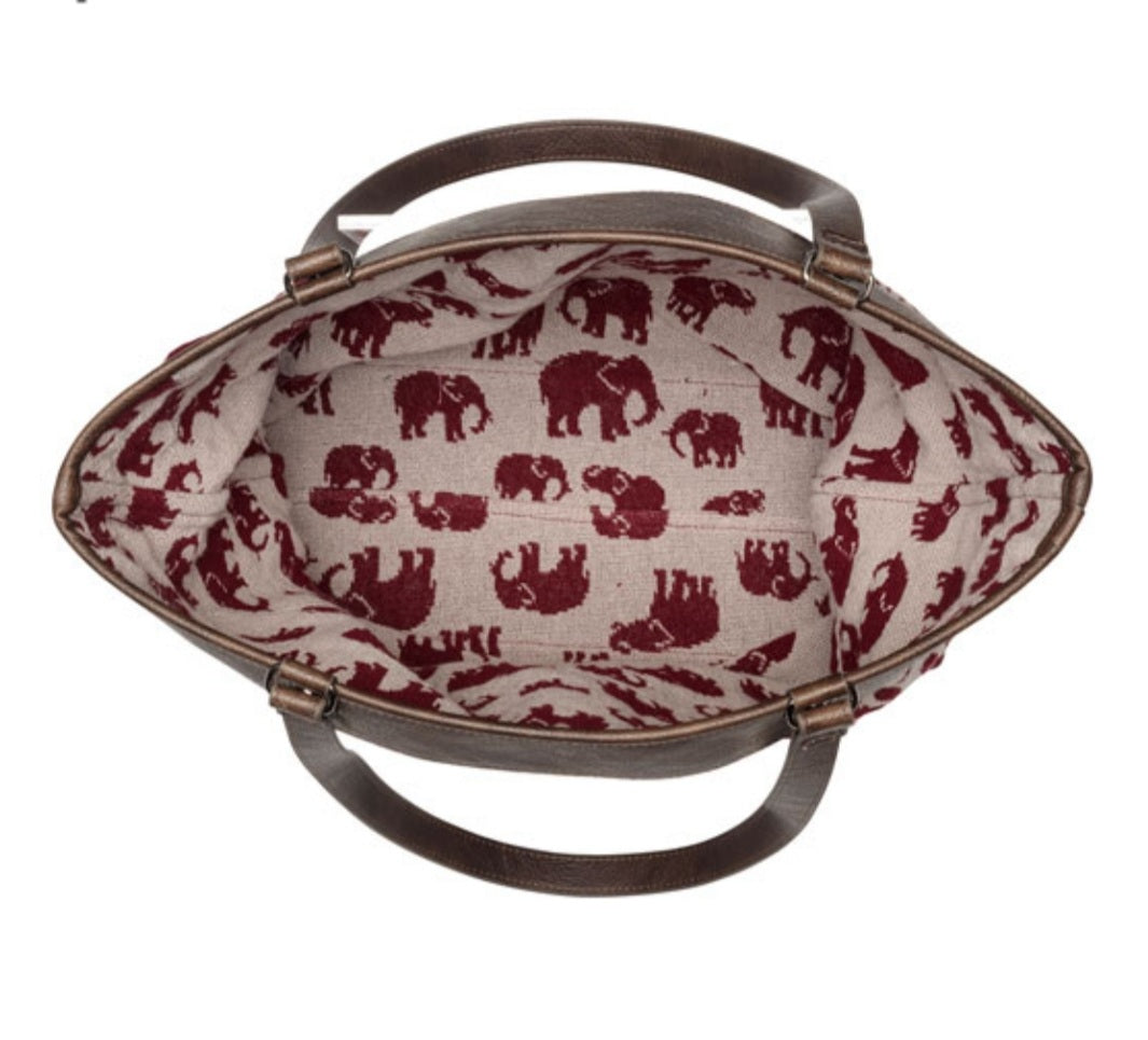 Thirty-One Reversible Tote - Safari Weave, Adorable Elephant Tote Bag, Elephant Purse