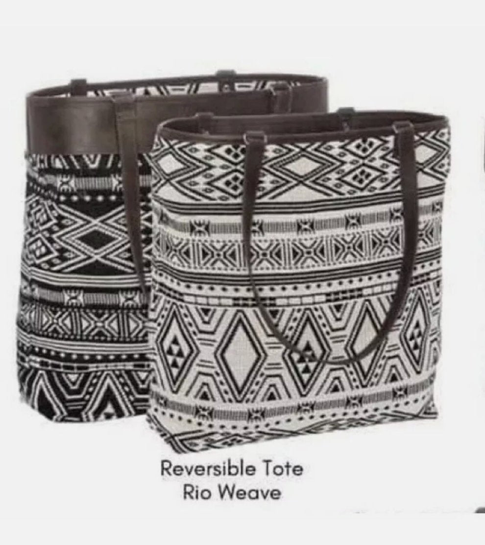 Thirty-One Reversible Tote - Rio Weave Tote Bag, Purse