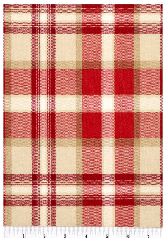Fabric by the Yard, Ethan Red Cotton Canvas Home Decor Fabric
