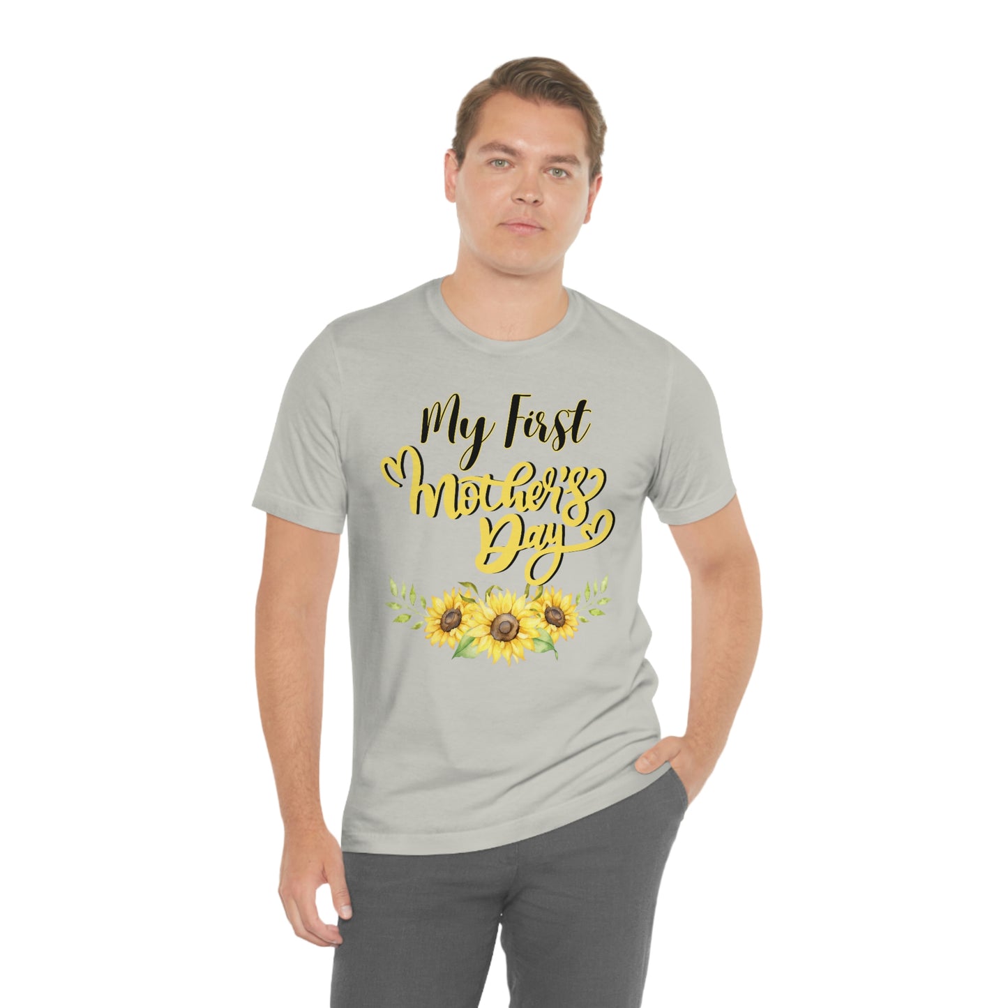 My first mother's day shirt, shirt for new mom, mothers day top, sunflower shirt