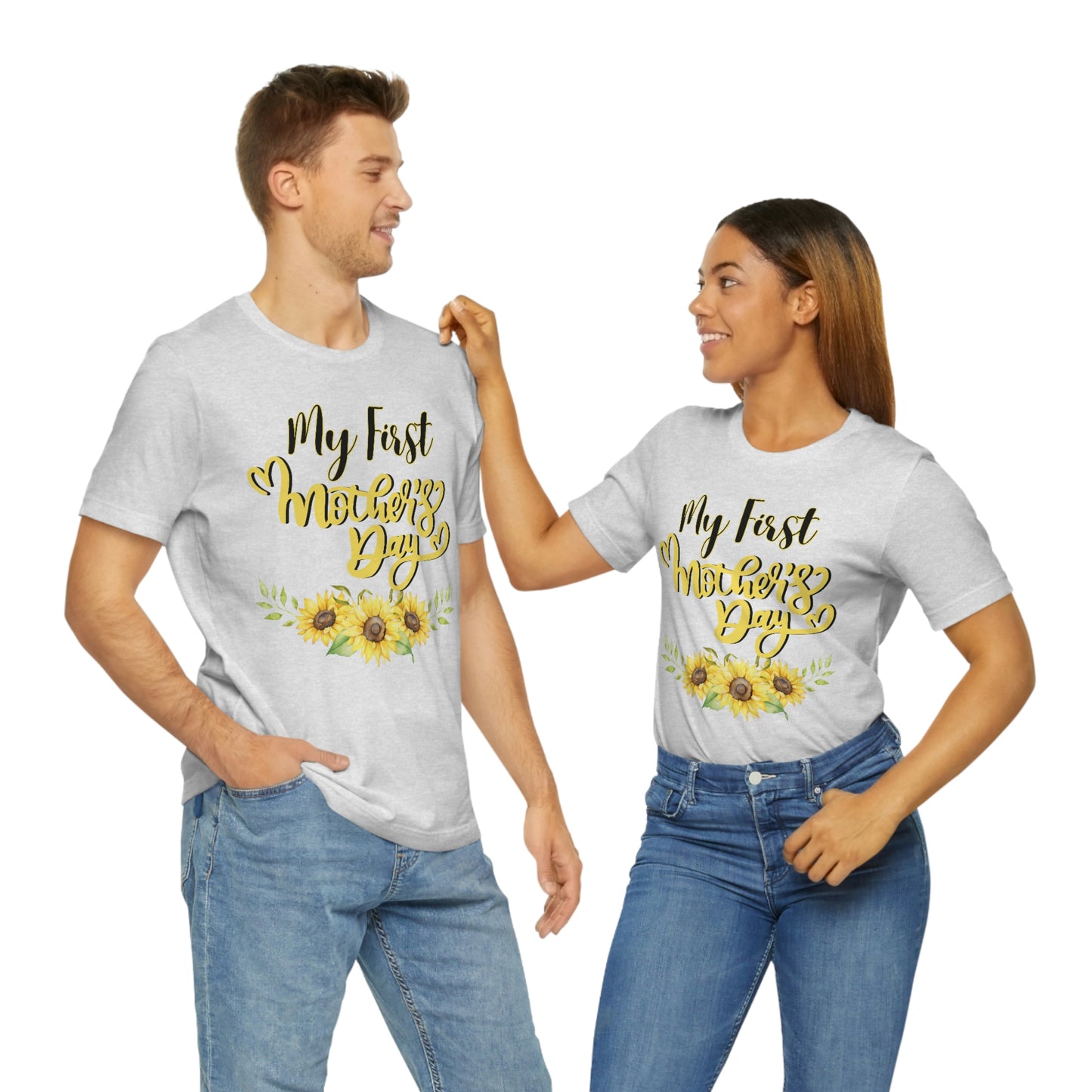 My first mother's day shirt, shirt for new mom, mothers day top, sunflower shirt