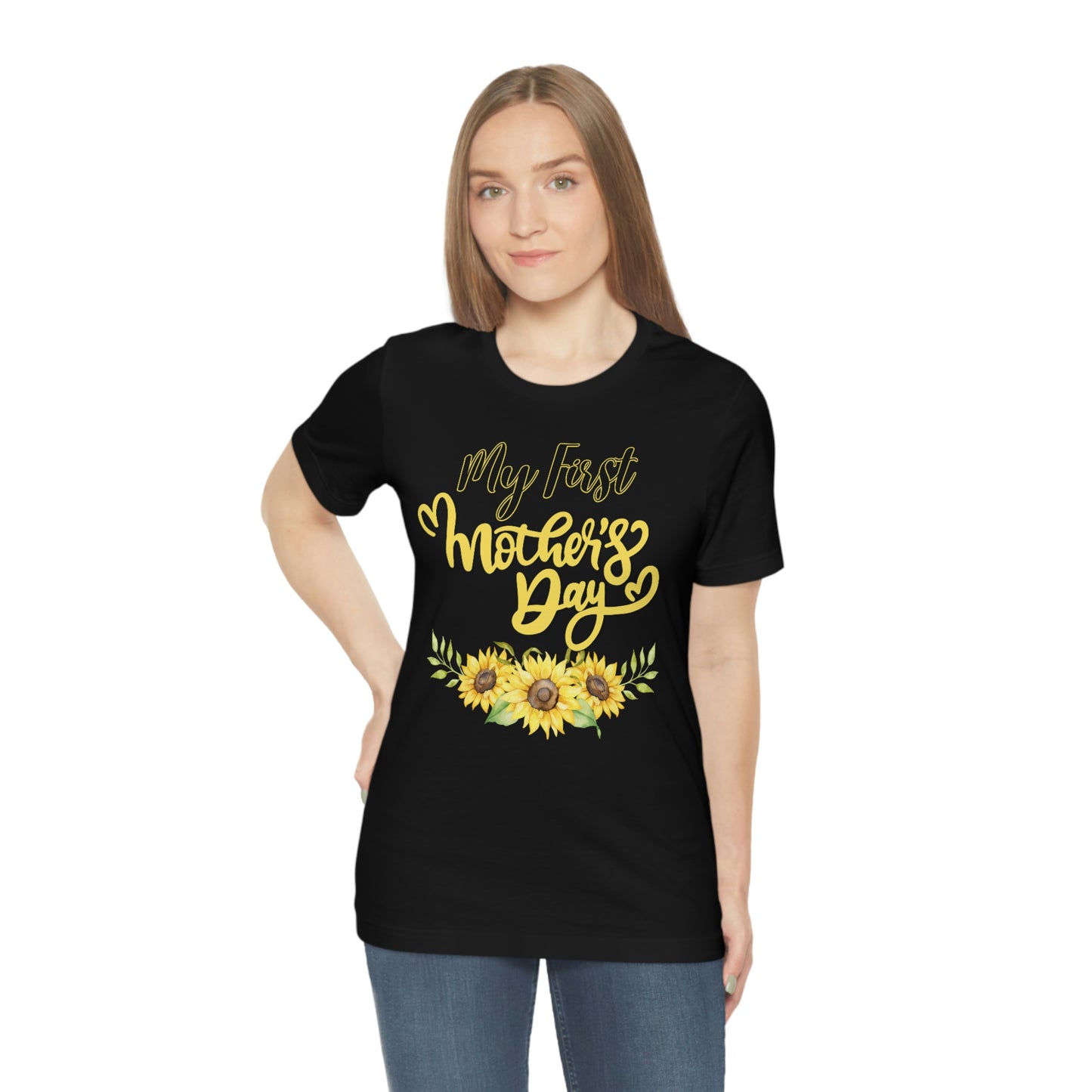 My first mother's day shirt, shirt for new mom, mothers day top, sunflower shirt