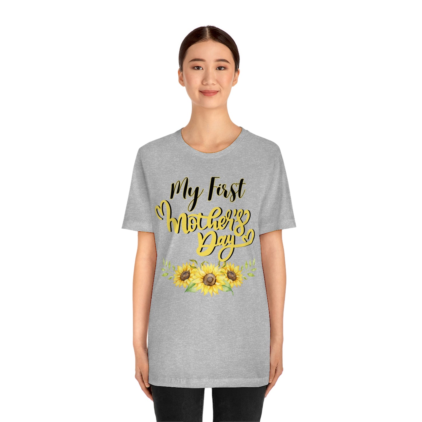 My first mother's day shirt, shirt for new mom, mothers day top, sunflower shirt