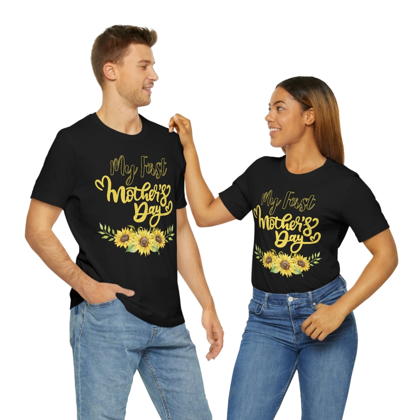 My first mother's day shirt, shirt for new mom, mothers day top, sunflower shirt