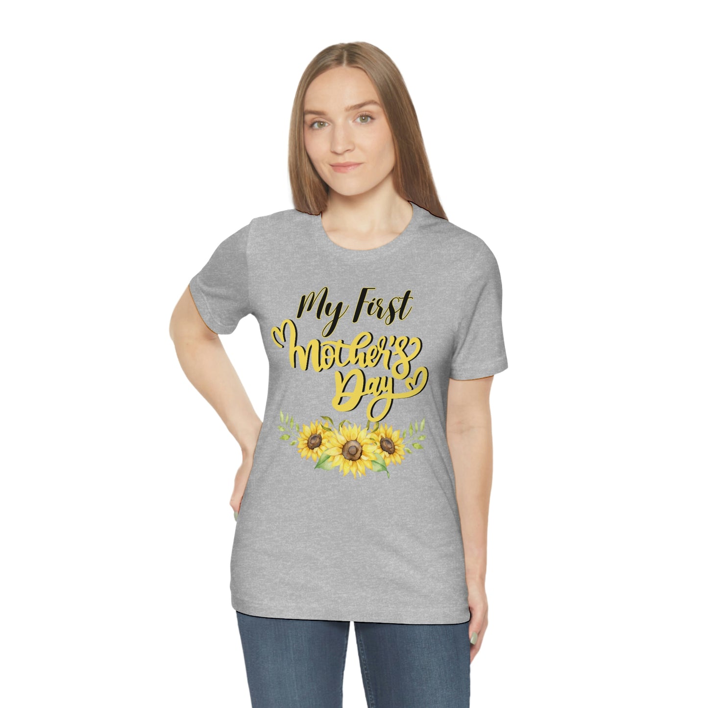 My first mother's day shirt, shirt for new mom, mothers day top, sunflower shirt