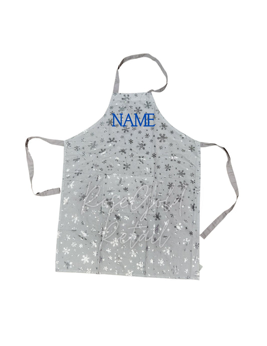 Personalized Snowflake Apron, Gift for Her, Gift for Mom, Gift for Wife, Add your own name, Customized Gift