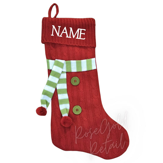 Personalized Red Stocking, Personalized Stocking, Custom Name Stocking, Christmas Stocking