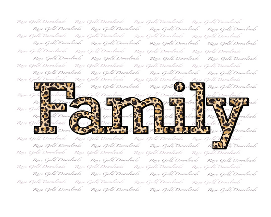 Family with Leopard PNG Digital Download