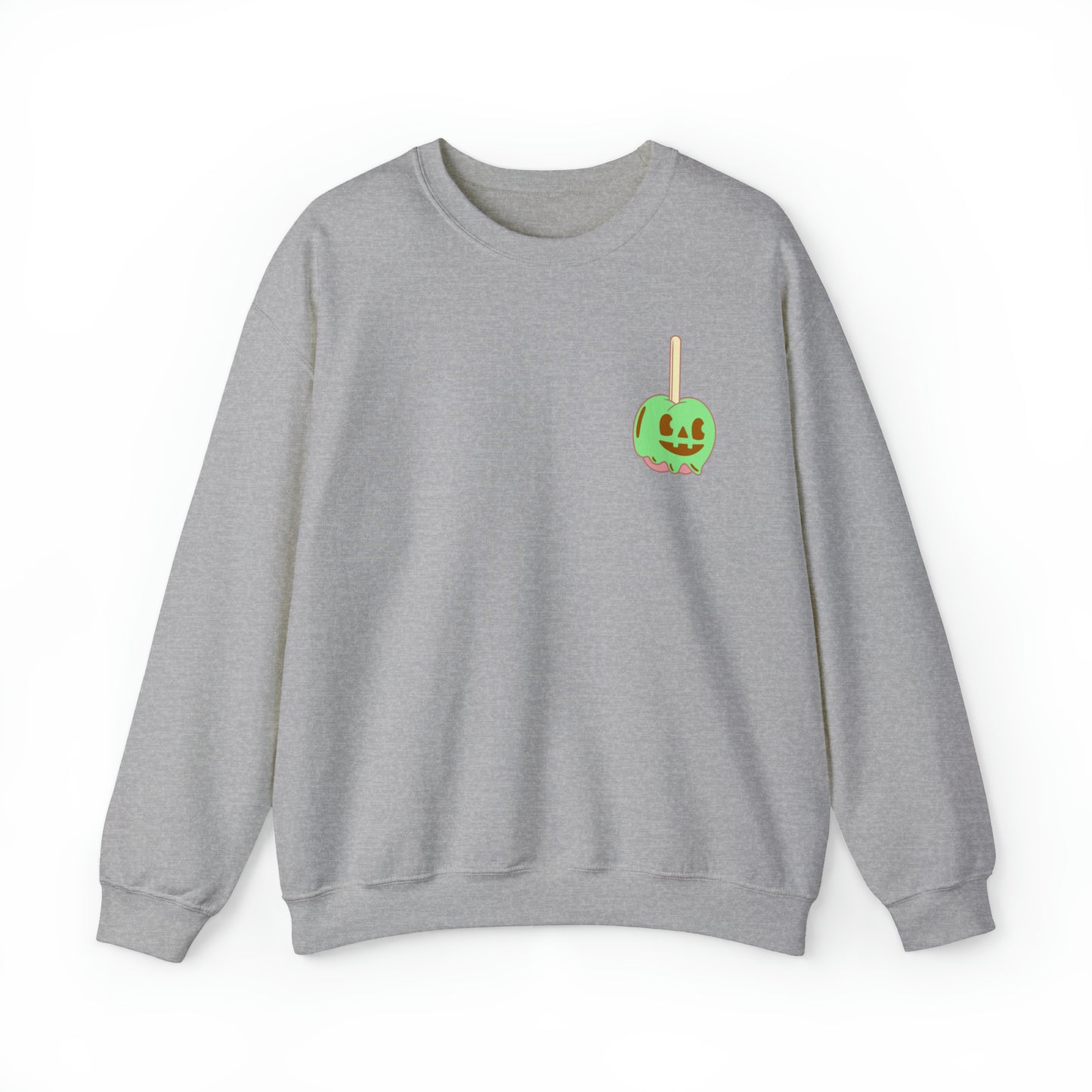 Pastel Halloween Candy Apple Sweatshirt, Front & Back Design #PastelHalloween #Halloween #CandyApple Unisex Heavy Blend™ Crewneck Sweatshirt