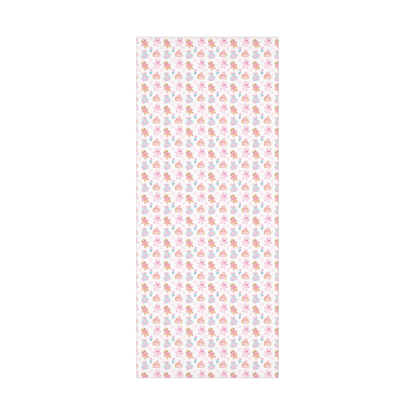 Wrapping Paper | Pink Pastel Christmas Themed with Gingerbread People