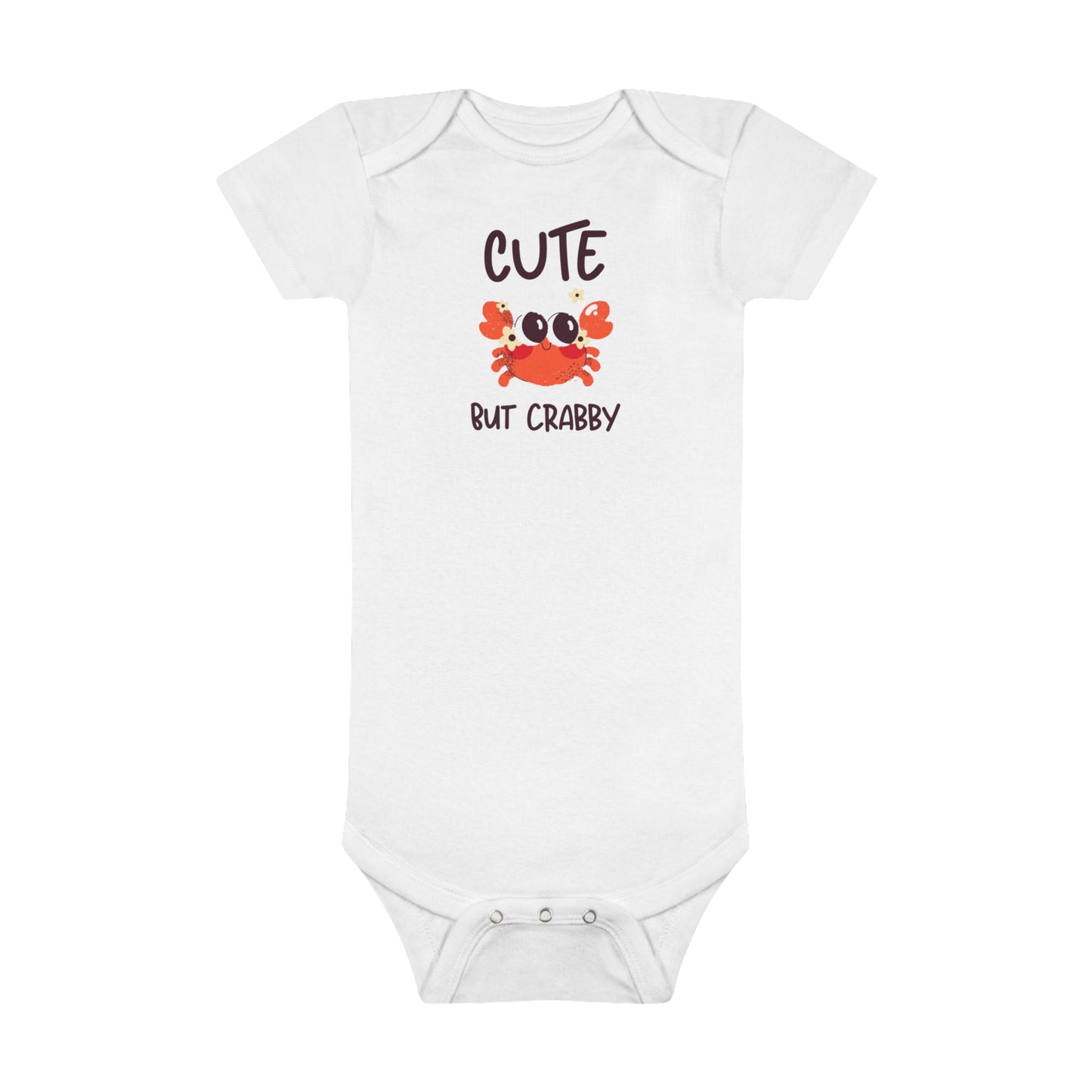 Cute but Crabby Baby Short Sleeve Onesie® | Beach Clothes for Baby | Vacation Outfit for Baby