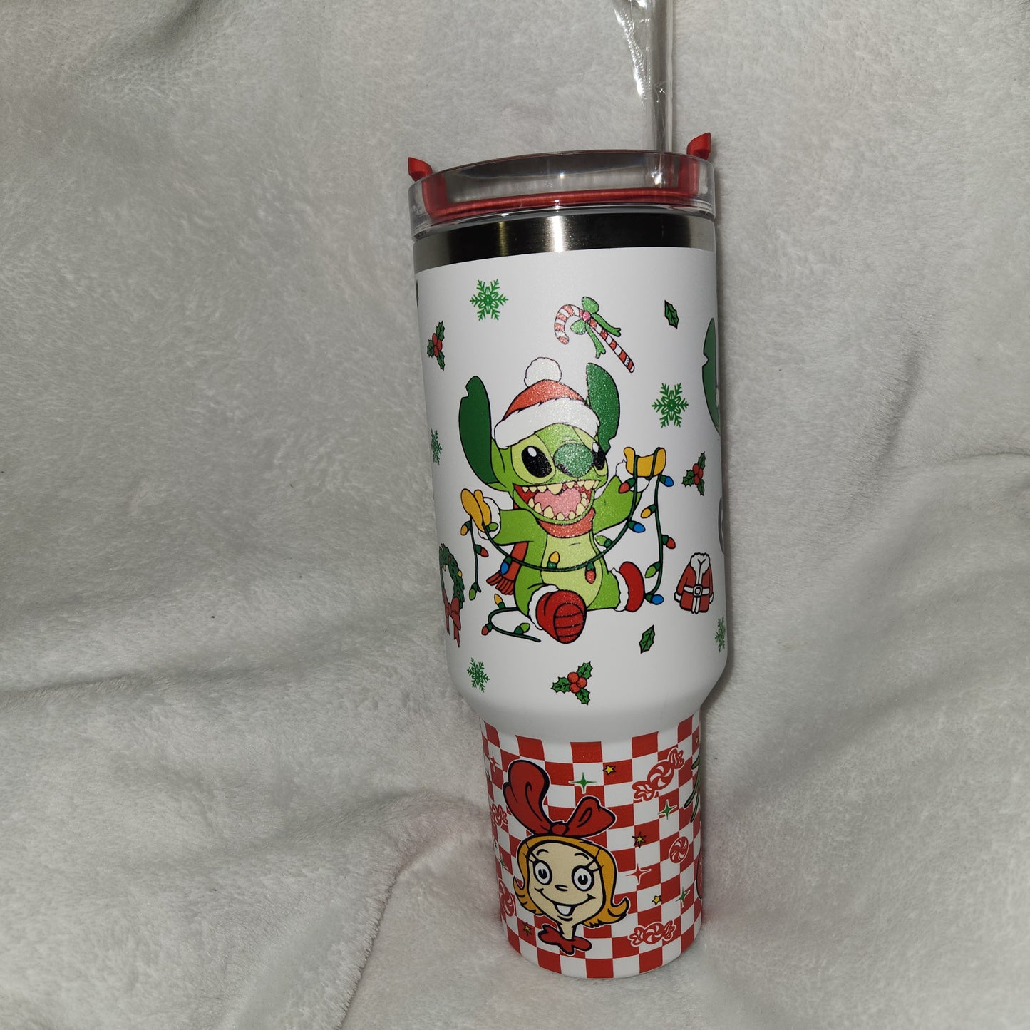 40 oz Tumbler Stitch and Grinch Tumbler Cup