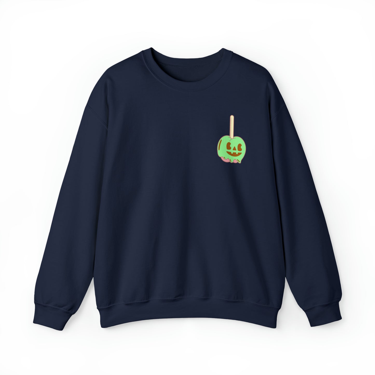 Pastel Halloween Candy Apple Sweatshirt, Front & Back Design #PastelHalloween #Halloween #CandyApple Unisex Heavy Blend™ Crewneck Sweatshirt