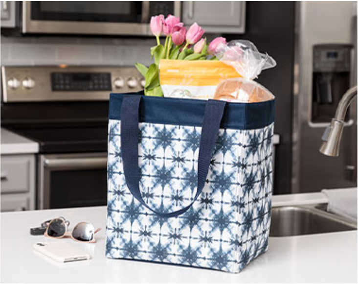 Thirty One Essential Storage Tote Indigo Burst Rose Gold Retail