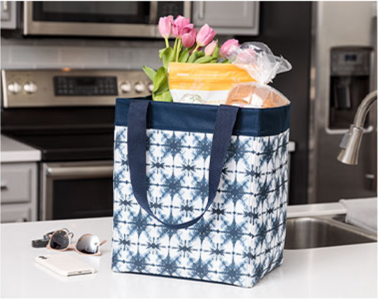 Thirty-One Deluxe Utility Tote - Grey Patchwork – Rose Gold Retail