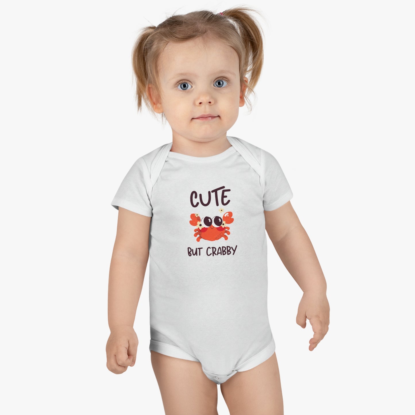 Cute but Crabby Baby Short Sleeve Onesie® | Beach Clothes for Baby | Vacation Outfit for Baby