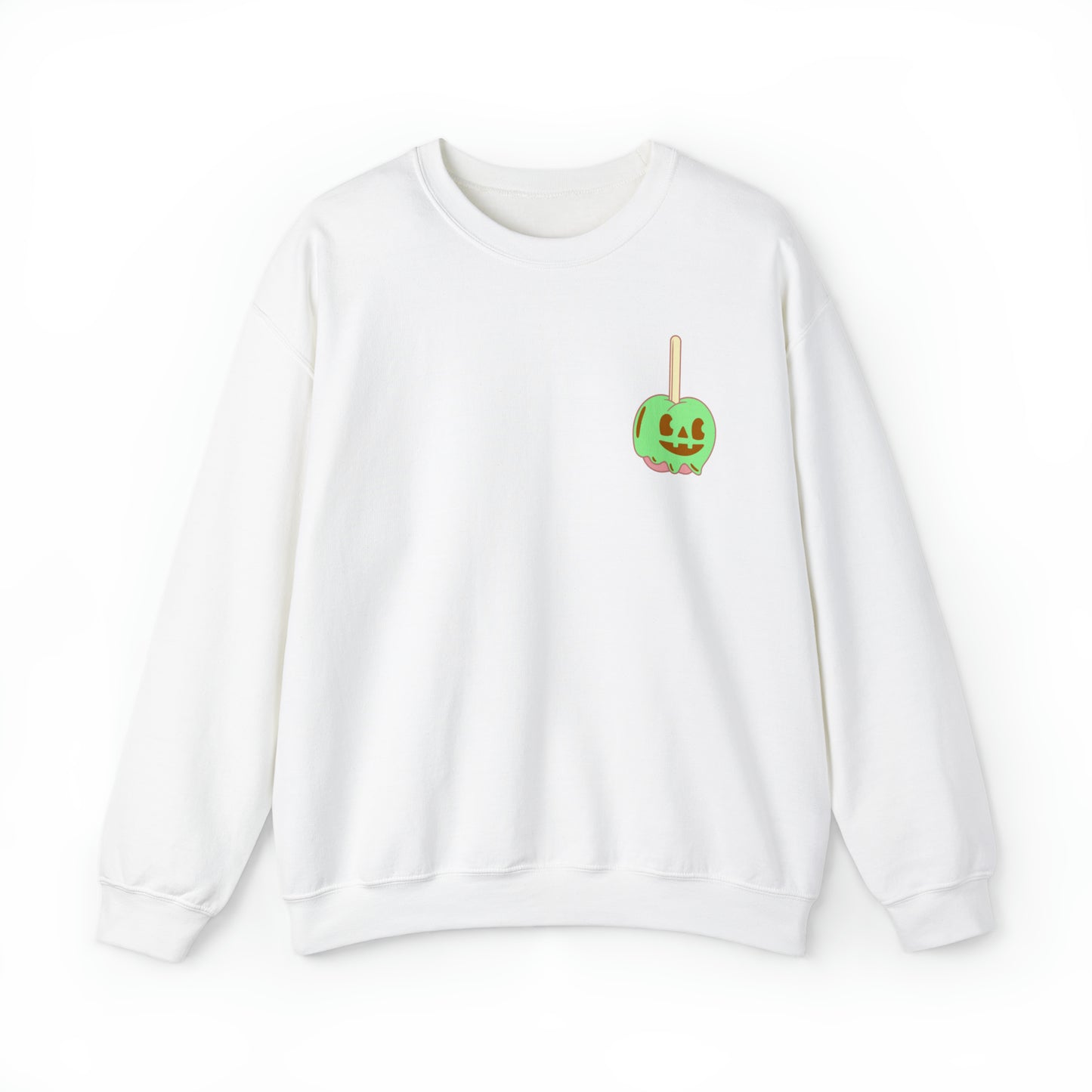 Pastel Halloween Candy Apple Sweatshirt, Front & Back Design #PastelHalloween #Halloween #CandyApple Unisex Heavy Blend™ Crewneck Sweatshirt