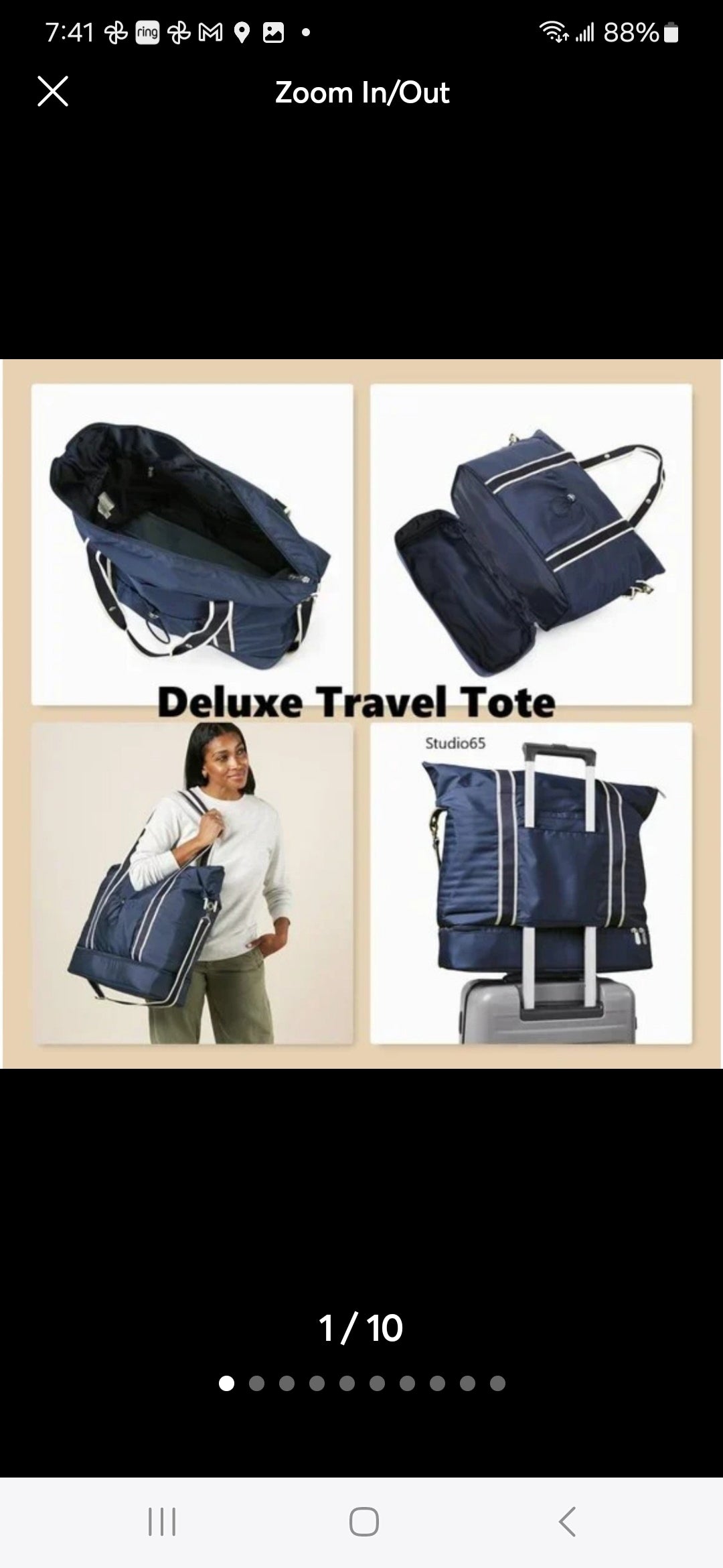 Thirty-One Deluxe Travel Bag - Soft Blue | Travel Tote