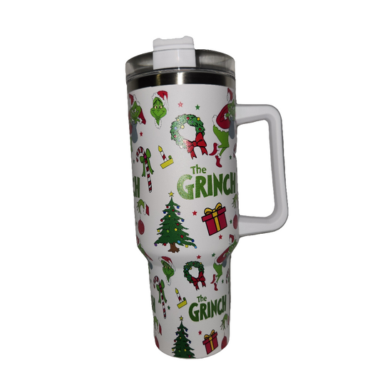 40 oz Tumbler Grinch Tumbler Cup - white