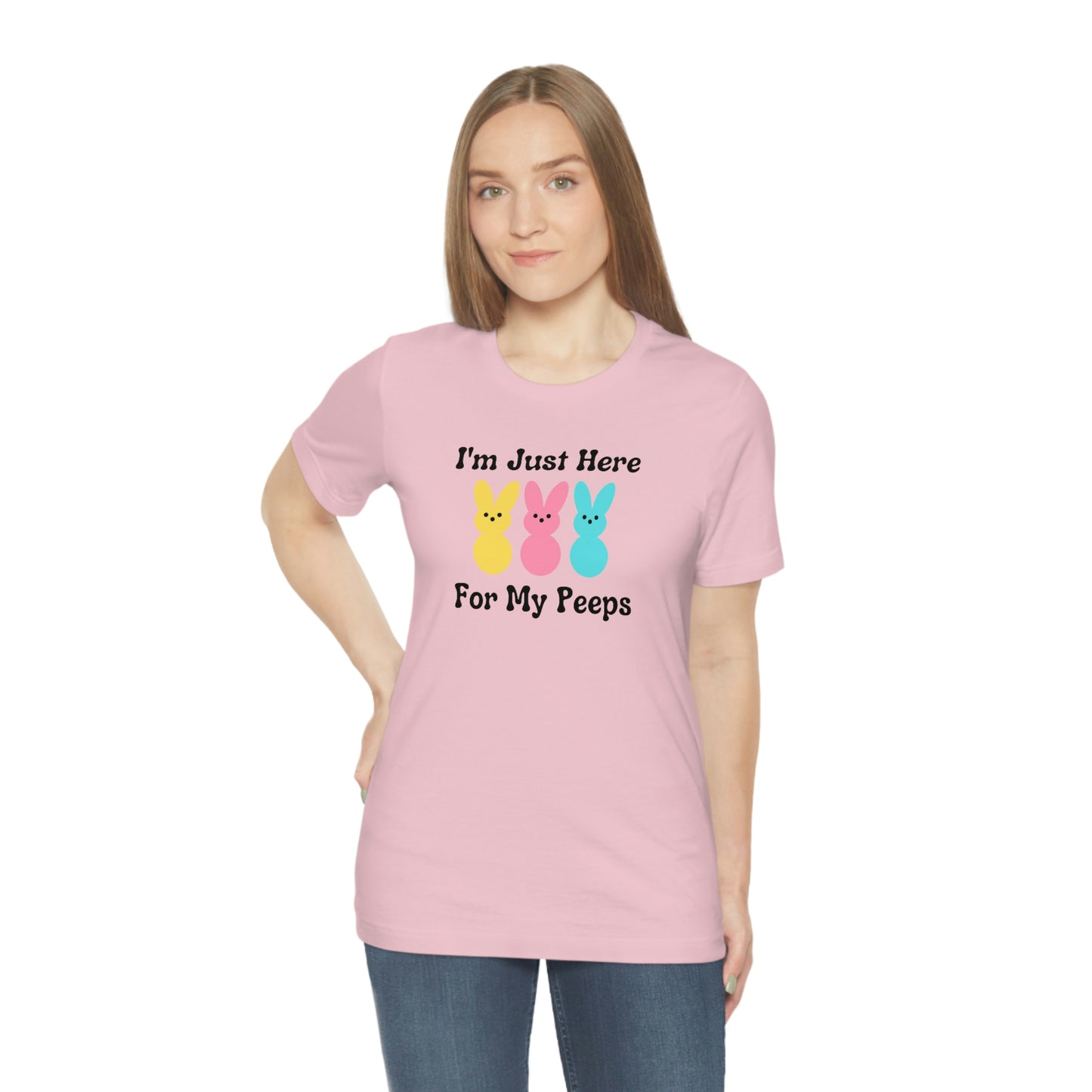 Im Just Here for my Peeps Easter Shirt Unisex Jersey Short Sleeve Tee