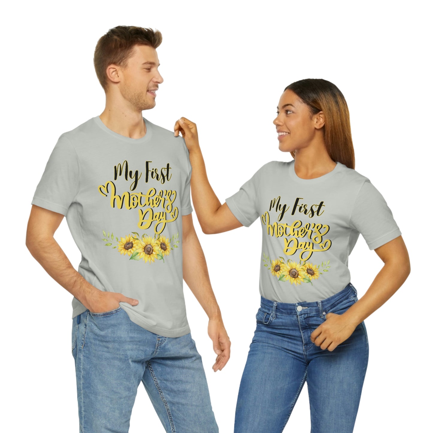 My first mother's day shirt, shirt for new mom, mothers day top, sunflower shirt