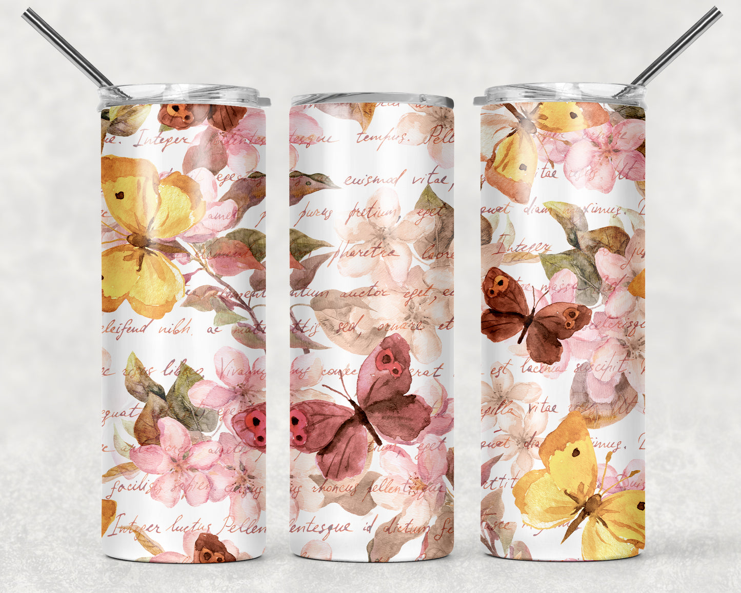 Beautiful Butterfly Tumbler, 20oz Tumblr, Hot or Cold Beverage Holder