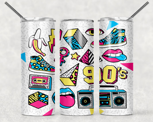 I love the 90's Tumbler, 20oz Tumblr, Hot or Cold Beverage Holder