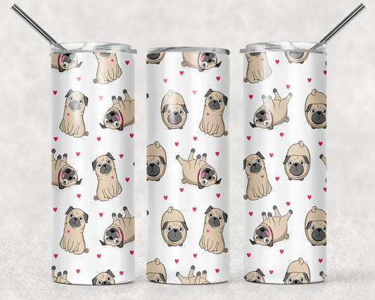 Pug Life Tumbler, 20oz Tumblr, Hot or Cold Beverage Holder