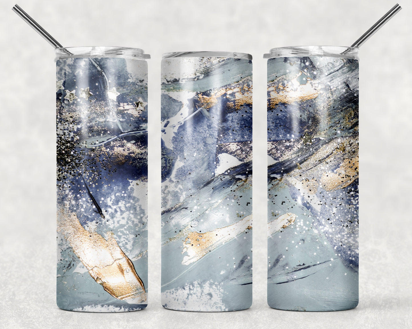 Grey and Blue Tumbler, 20oz Tumblr, Marble Tumbler