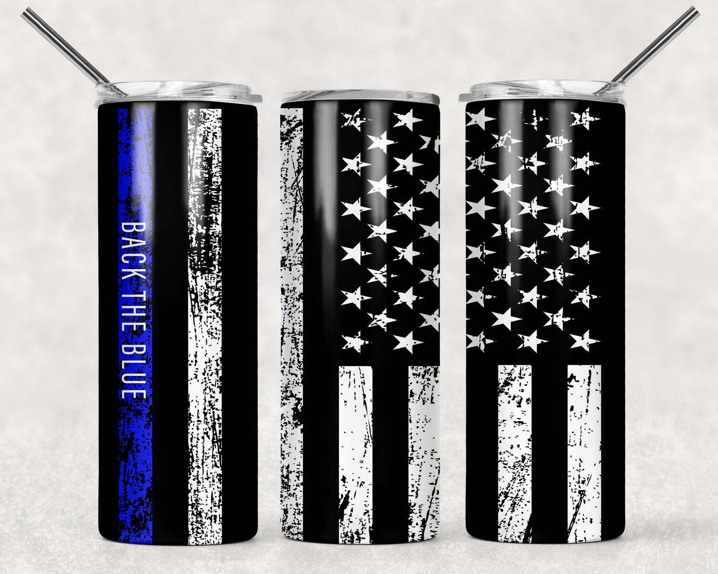 Back the Blue Tumbler, 20oz Tumblr, Hot or Cold Beverage Holder