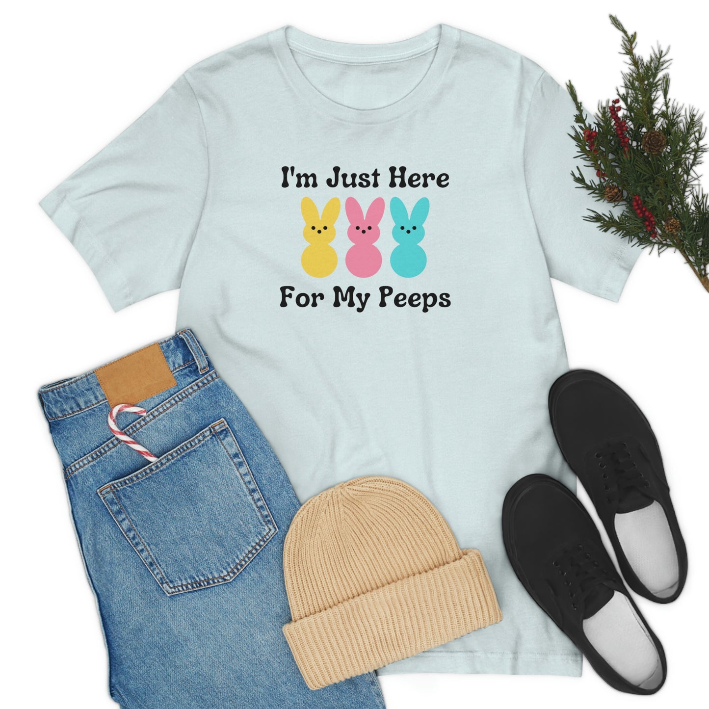 Im Just Here for my Peeps Easter Shirt Unisex Jersey Short Sleeve Tee