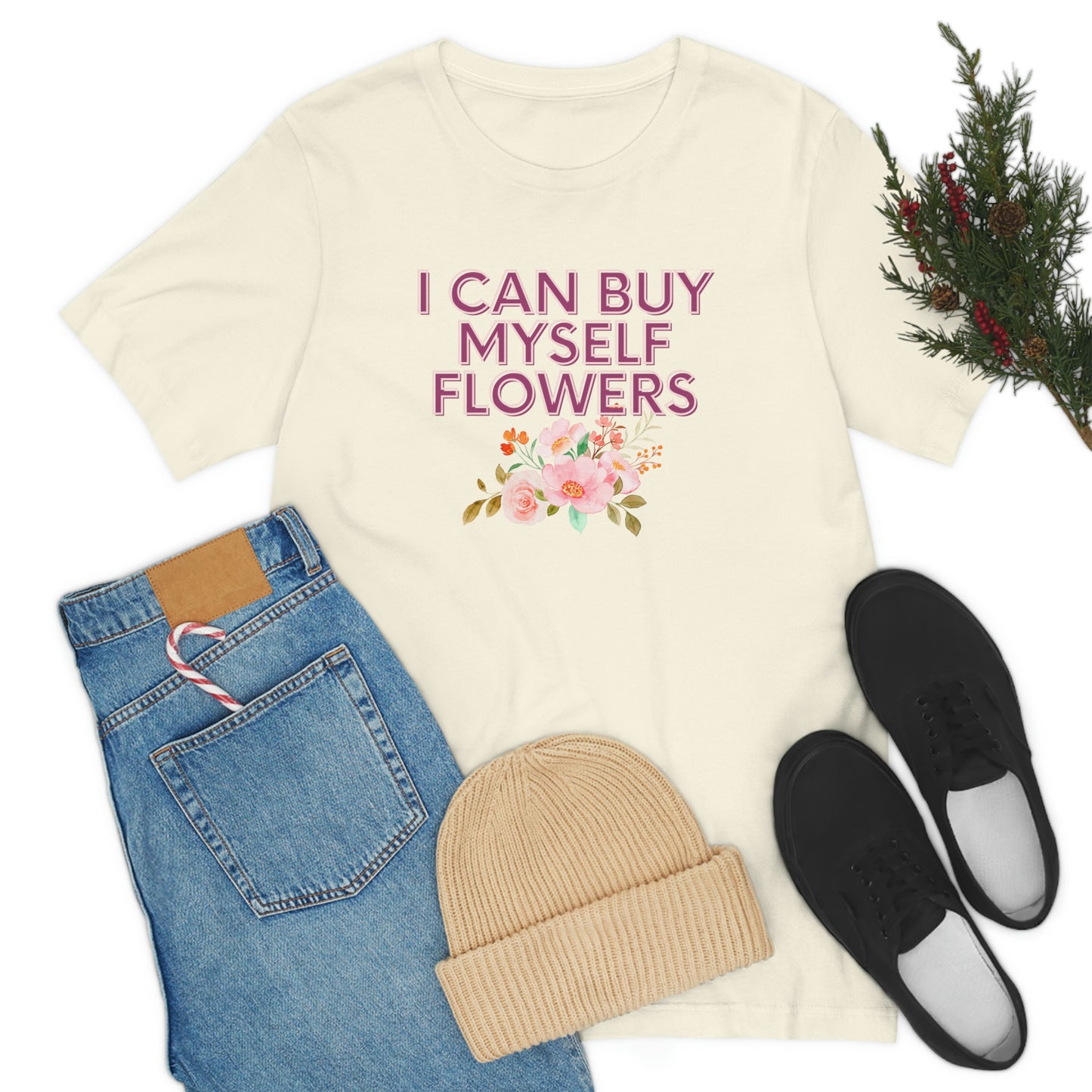 I can buy myself flowers shirt Short Sleeve Tee Miley Cyrus Flowers