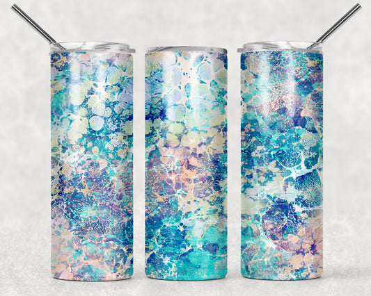 Blue Speckle Tumbler, 20oz Tumblr, Hot or Cold Beverage Cup