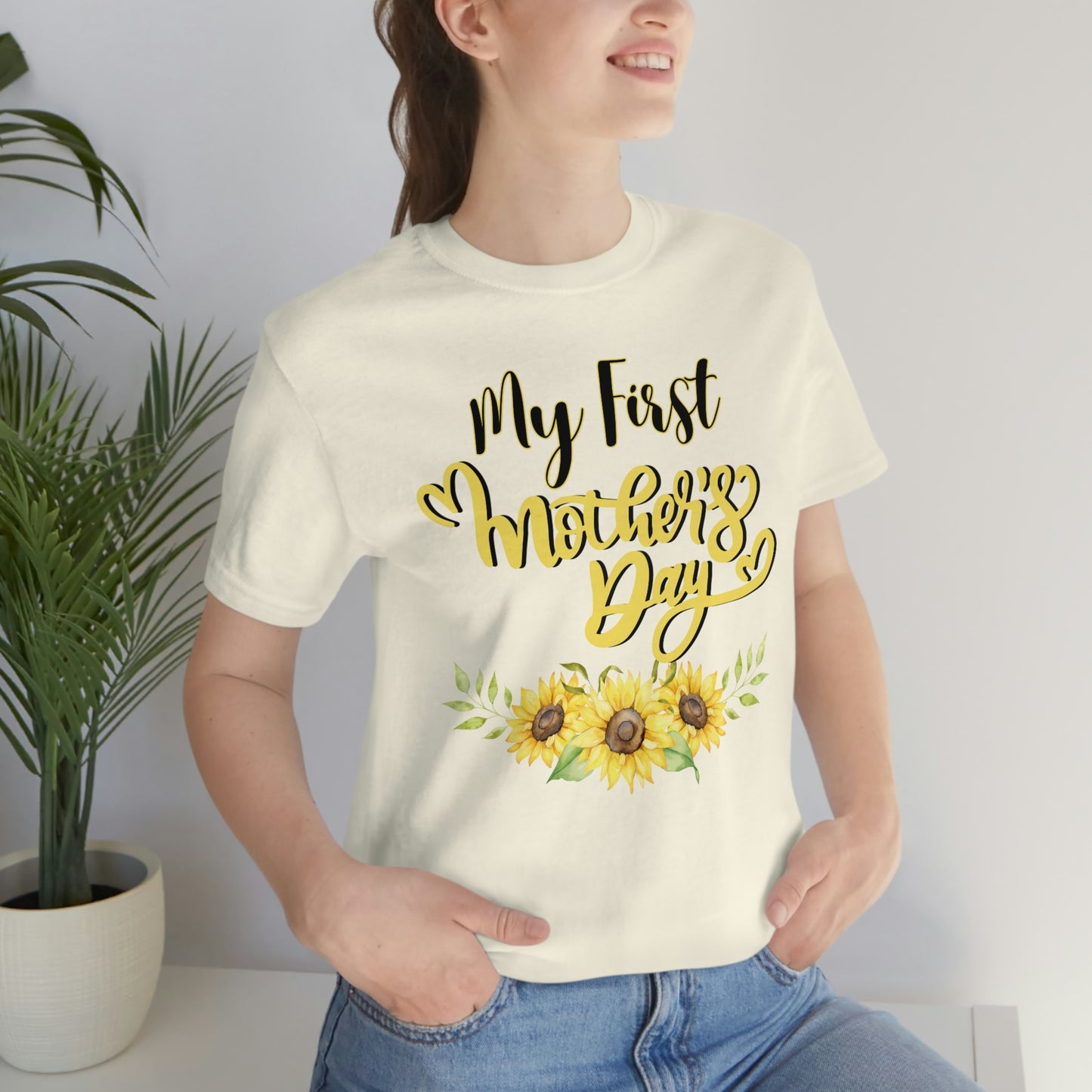 My first mother's day shirt, shirt for new mom, mothers day top, sunflower shirt